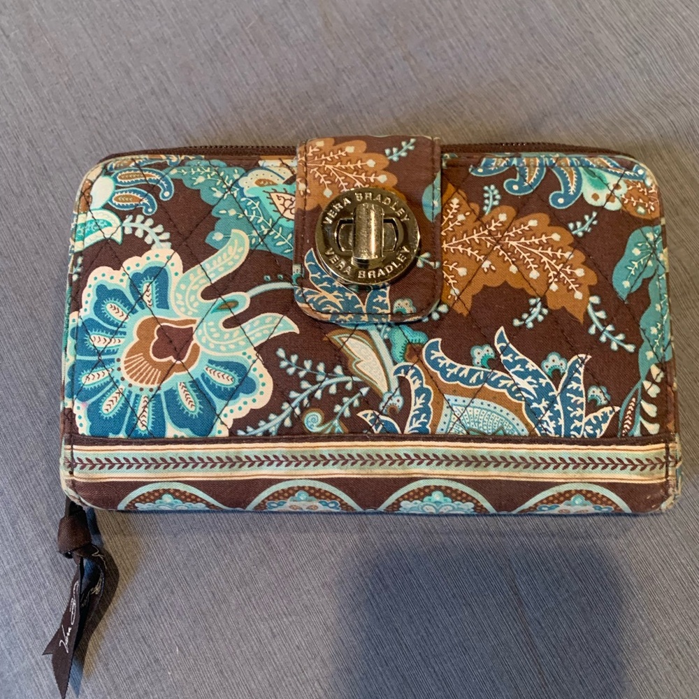 Vera Bradley blue and brown wallet